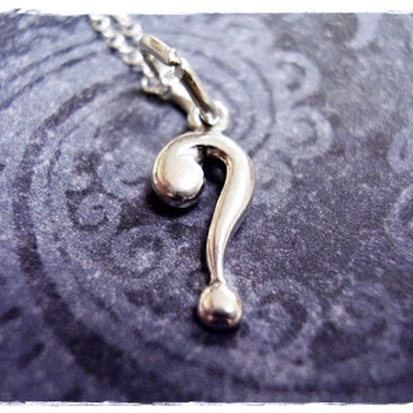 Tiny Question Mark Necklace - Sterling Silver Question Mark Charm on a Delicate Sterling Silver Cable Chain or Charm Only