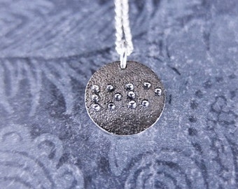 Silver Braille Love Necklace - Sterling Silver Braille Love Charm on a Delicate Sterling Silver Cable Chain or Charm Only