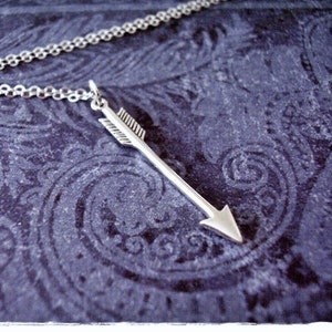 Silver Arrow Necklace - Sterling Silver Arrow Charm on a Delicate Sterling Silver Cable Chain or Charm Only