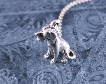 Silver Labrador Necklace - Sterling Silver Labrador Charm on a Delicate Sterling Silver Cable Chain or Charm Only