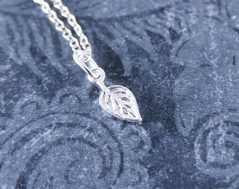 Tiny Dogwood Leaf Necklace - Sterling Silver Dogwood Leaf Charm on a Delicate Sterling Silver Cable Chain or Charm Only