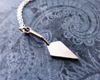 Silver Hand Trowel Necklace - Sterling Silver Hand Trowel Charm on a Delicate Sterling Silver Cable Chain or Charm Only