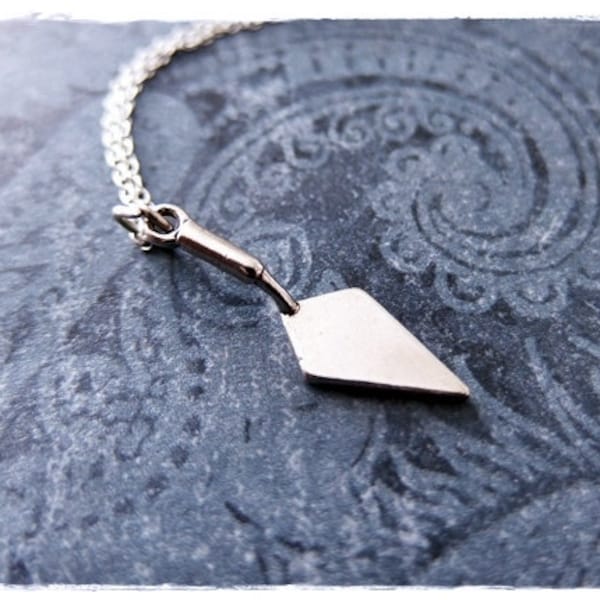 Silver Hand Trowel Necklace - Sterling Silver Hand Trowel Charm on a Delicate Sterling Silver Cable Chain or Charm Only