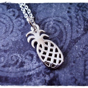 Silver Pineapple Necklace - Sterling Silver Pineapple Charm on a Delicate Sterling Silver Cable Chain or Charm Only