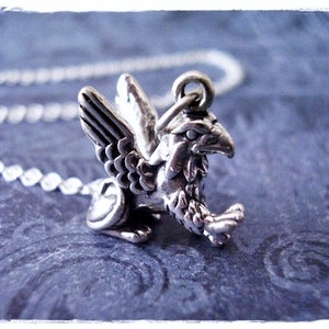 Silver Griffin Necklace - Sterling Silver Griffin Charm on a Delicate Sterling Silver Cable Chain or Charm Only