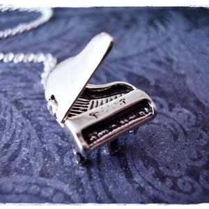 Silver Movable Piano Necklace - Sterling Silver Piano Charm on a Delicate Sterling Silver Cable Chain or Charm Only