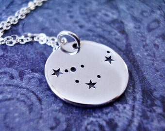 Silver Capricornus Constellation Necklace Sterling Silver