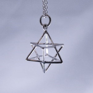 Silver Merkaba Necklace Sterling Silver Merkaba Charm on a Delicate Sterling Silver Cable Chain or Charm Only image 1