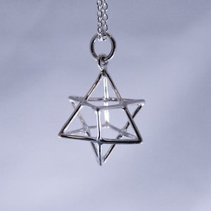 Silver Merkaba Necklace - Sterling Silver Merkaba Charm on a Delicate Sterling Silver Cable Chain or Charm Only