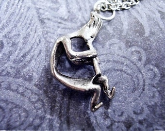 Silver Kokopelli Necklace - Antique Pewter Kokopelli Charm on a Delicate Silver Plated Cable Chain or Charm Only