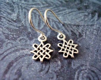 Silver Celtic Knot Earrings - Sterling Silver Celtic Knot Dangle Earrings