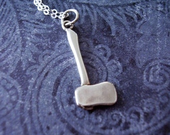 Silver Axe Necklace - Sterling Silver Axe Charm on a Delicate Sterling Silver Cable Chain or Charm Only