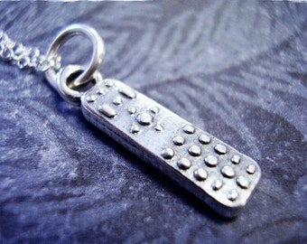 Silver TV Remote Necklace - Sterling Silver TV Remote Charm on a Delicate Sterling Silver Cable Chain or Charm Only