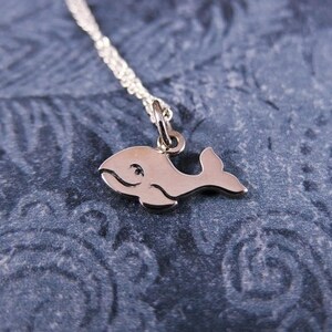 Tiny Whale Necklace - Sterling Silver Whale Charm on a Delicate Sterling Silver Cable Chain or Charm Only