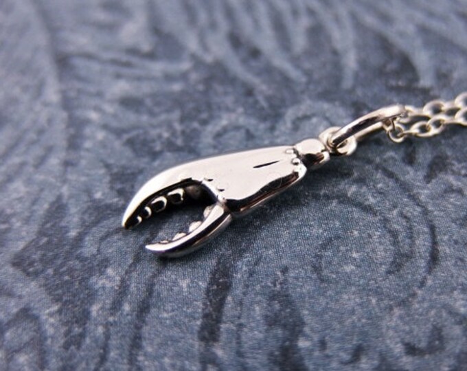 Silver Crab Claw Necklace Sterling Silver Crab Claw Charm on Etsy