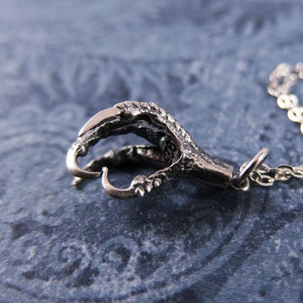 Silver Bird Claw Necklace - Sterling Silver Bird Claw Charm on a Sterling Silver Cable Chain or Charm Only