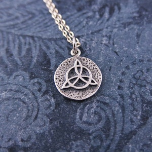 Silver Triquetra Amulet Necklace - Sterling Silver Triquetra Amulet Charm on a Delicate Sterling Silver Cable Chain or Charm Only
