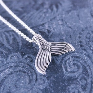 Silver Mermaid Tail Necklace - Sterling Silver Mermaid Tail Charm on a Delicate Sterling Silver Cable Chain or Charm Only