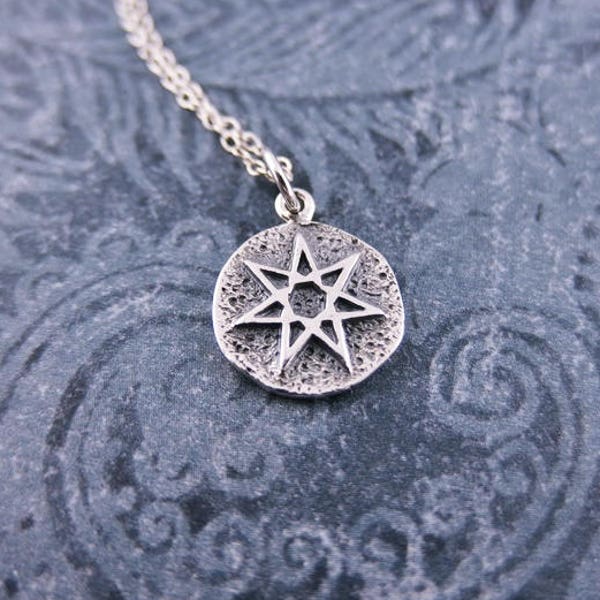 Silver Fairy Star Amulet Necklace - Sterling Silver Fairy Star Amulet Charm on a Delicate Sterling Silver Cable Chain or Charm Only