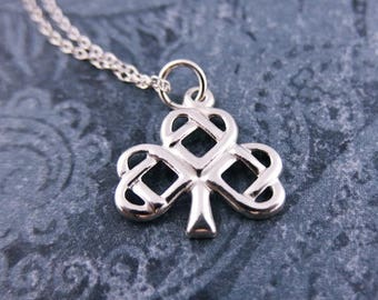 Silver Celtic Knot Tree Necklace - Sterling Silver Celtic Knot Tree Charm on a Sterling Silver Cable Chain or Charm Only