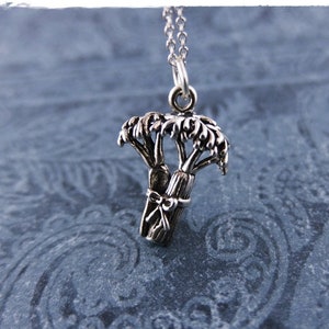 Silver Celery Necklace - Sterling Silver Celery Charm on a Delicate Sterling Silver Cable Chain or Charm Only