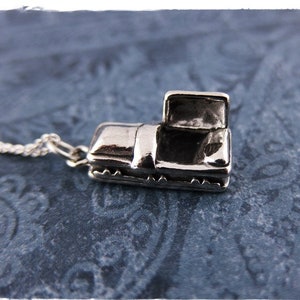 Silver Coffin Necklace - Sterling Silver Coffin Charm on a Delicate Sterling Silver Cable Chain or Charm Only