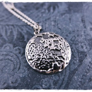 Silver Full Moon Necklace - Sterling Silver Full Moon Charm on a Delicate Sterling Silver Cable Chain or Charm Only