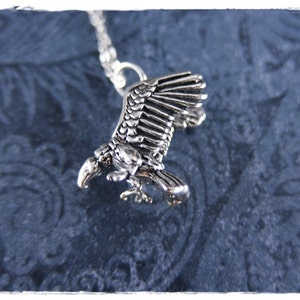 Collana avvoltoio in argento - Ciondolo avvoltoio in argento sterling su una delicata catena a maglie in argento sterling o solo ciondolo