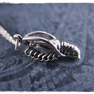 Silver Shrimp Necklace - Sterling Silver Shrimp Charm on a Delicate Sterling Silver Cable Chain or Charm Only