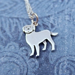 Silver Small Labrador Necklace - Sterling Silver Labrador Charm on a Delicate Sterling Silver Cable Chain or Charm Only