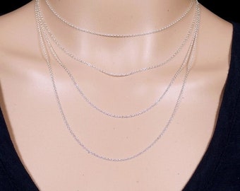 Sterling Silver 1.2mm Cable Chain - Sterling Silver Unisex Chain - Choose Your Length