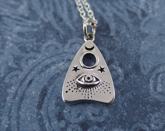 Silver Planchette Necklace - Sterling Silver Planchette Charm on a Delicate Sterling Silver Cable Chain or Charm Only