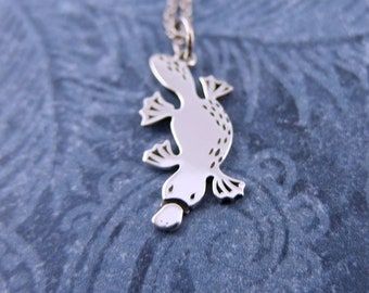 Silver Platypus Necklace - Sterling Silver Platypus Charm on a Delicate Sterling Silver Cable Chain or Charm Only