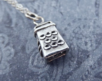 Silver Grater Necklace - Sterling Silver Grater Charm on a Delicate Sterling Silver Cable Chain or Charm Only