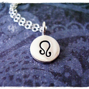 Silver Leo Sign Necklace - Sterling Silver Leo Sign Charm on a Delicate Sterling Silver Cable Chain or Charm Only