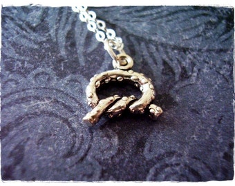 Tiny  Soft Pretzel Necklace - Sterling Silver Soft Pretzel Charm on a Delicate Sterling Silver Cable Chain or Charm Only