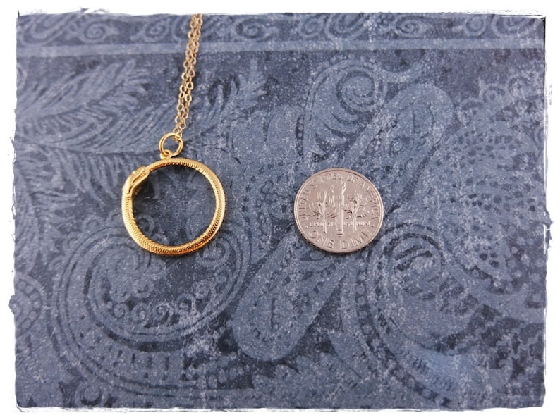 Gold Ouroboros Necklace 24kt Matte Gold Plate Ouroboros | Etsy