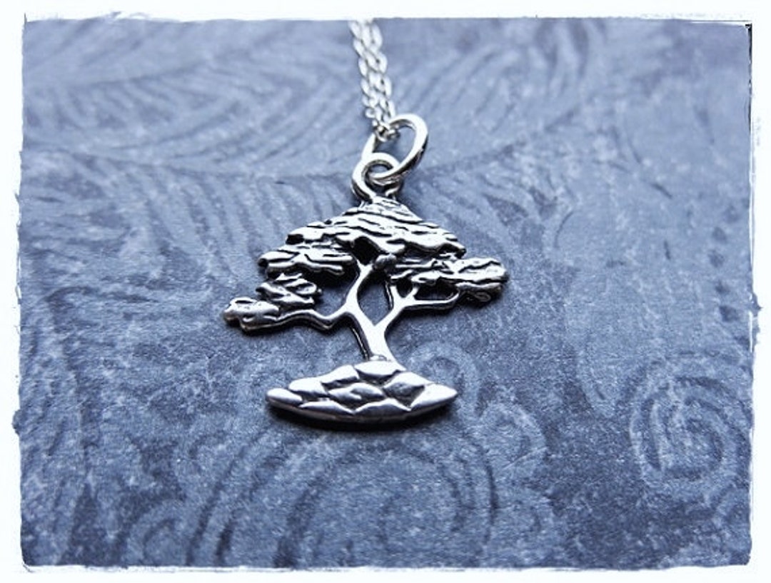 Cypress Tree Charm Antiqued Sterling Silver Cypress Tree Charm Antiqued Sterling Silver
