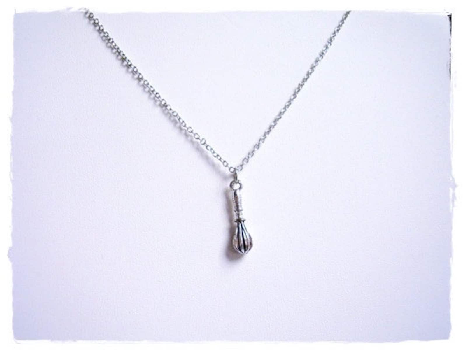Silver Round Whisk Necklace Silver Pewter Round Whisk Charm Etsy