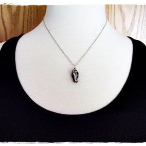 Silver Dinosaur Skull Necklace Antique Pewter Dinosaur Skull Charm on a Delicate Silver Plated Cable Chain or Charm Only image 3