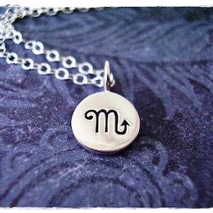 Scorpio Horoscope Sign Necklace - Sterling Silver Scorpio Charm on a Delicate Sterling Silver Cable Chain or Charm Only