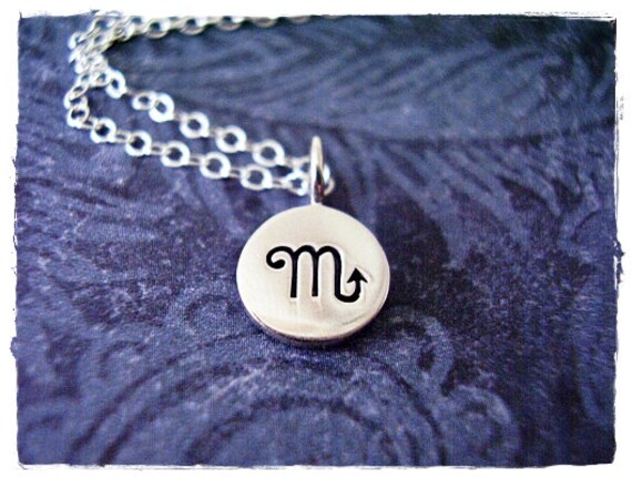 Scorpio Horoscope Sign Necklace - Sterling Silver Scorpio Charm on a Delicate Sterling Silver Cable Chain or Charm Only