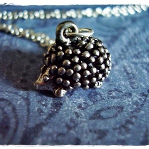 Silver Hedgehog Necklace - Antique Pewter Hedgehog Charm on a Delicate Stainless Steel Cable Chain or Charm Only