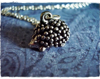 Silver Hedgehog Necklace - Antique Pewter Hedgehog Charm on a Delicate Silver Plated Cable Chain or Charm Only
