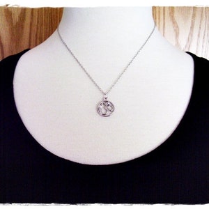 Silver Crystal Om Necklace Silver Pewter Crystal Om Charm on a Delicate Silver Plated Cable Chain or Charm Only image 3