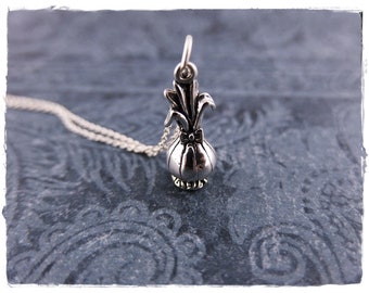 Silver Beet Necklace - Sterling Silver Beet Charm on a Delicate Sterling Silver Cable Chain or Charm Only