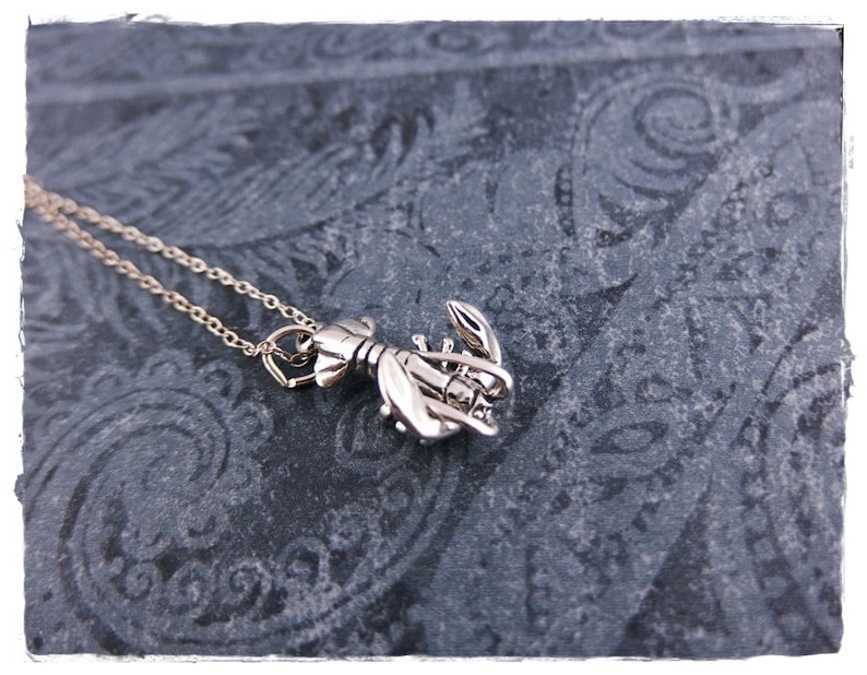 Silver Movable Lobster Necklace Sterling Silver Movable Lobster Charm on a Delicate Sterling Silver Cable Chain or Charm Only