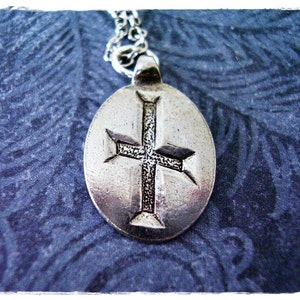 Nyd Rune Silver Nyd Rune Necklace - Silver Pewter Nyd Rune Charm on a Delicate ...