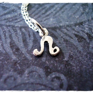 Tiny Leo Zodiac Sign Necklace - Sterling Silver Leo Charm on a Delicate Sterling Silver Cable Chain or Charm Only