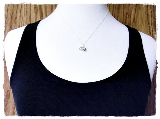 Collier Hippopotame En Argent Sterling Plaqué Or 24k - Pendentif Spirituel